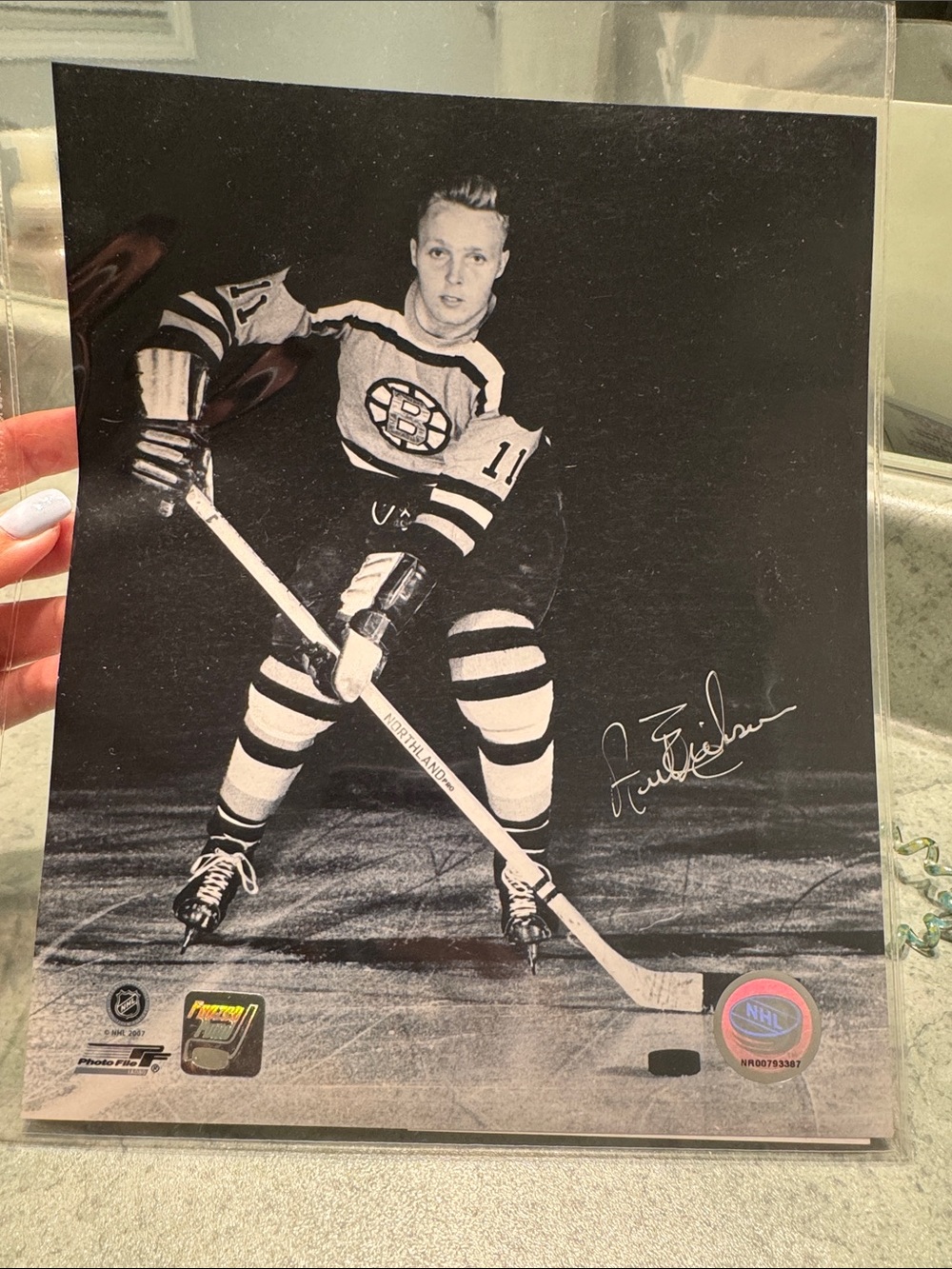 NHL Black & White Boston Bruins Hockey Print